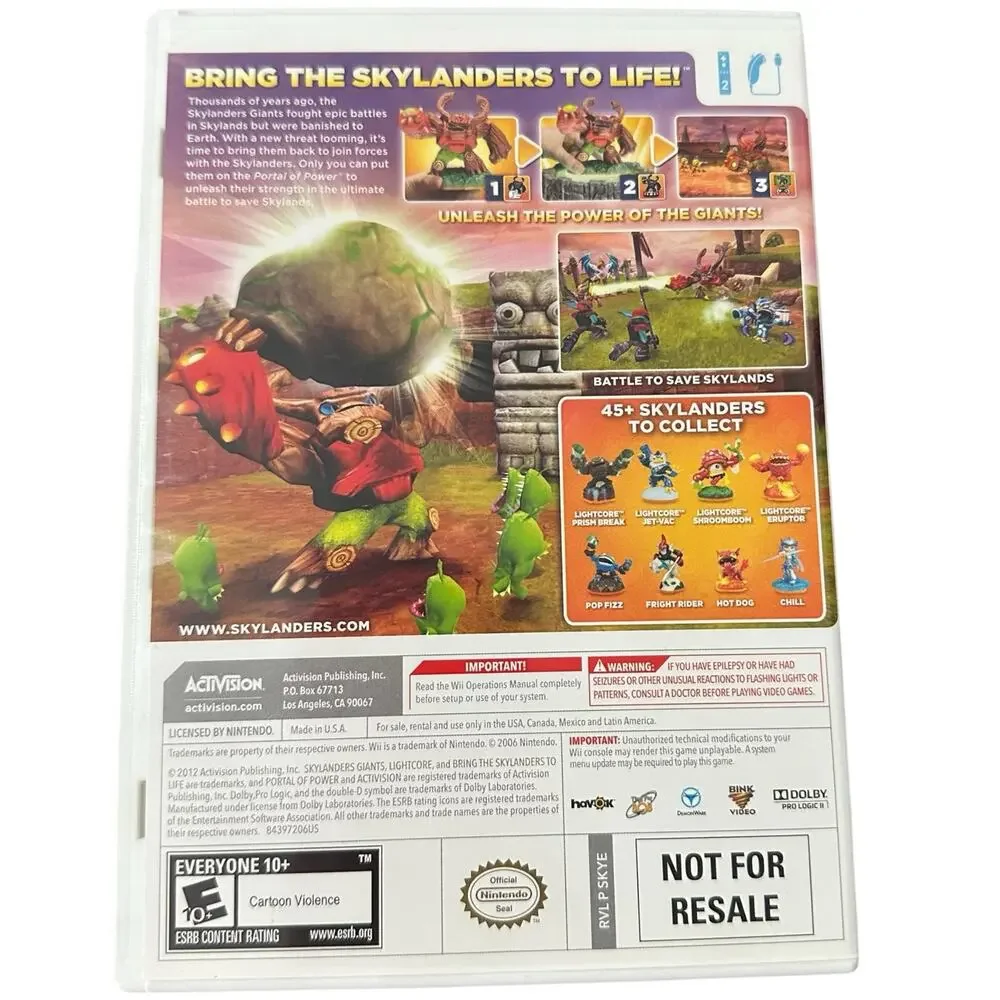 Skylanders: Giants (Nintendo Wii U, 2012) Untested